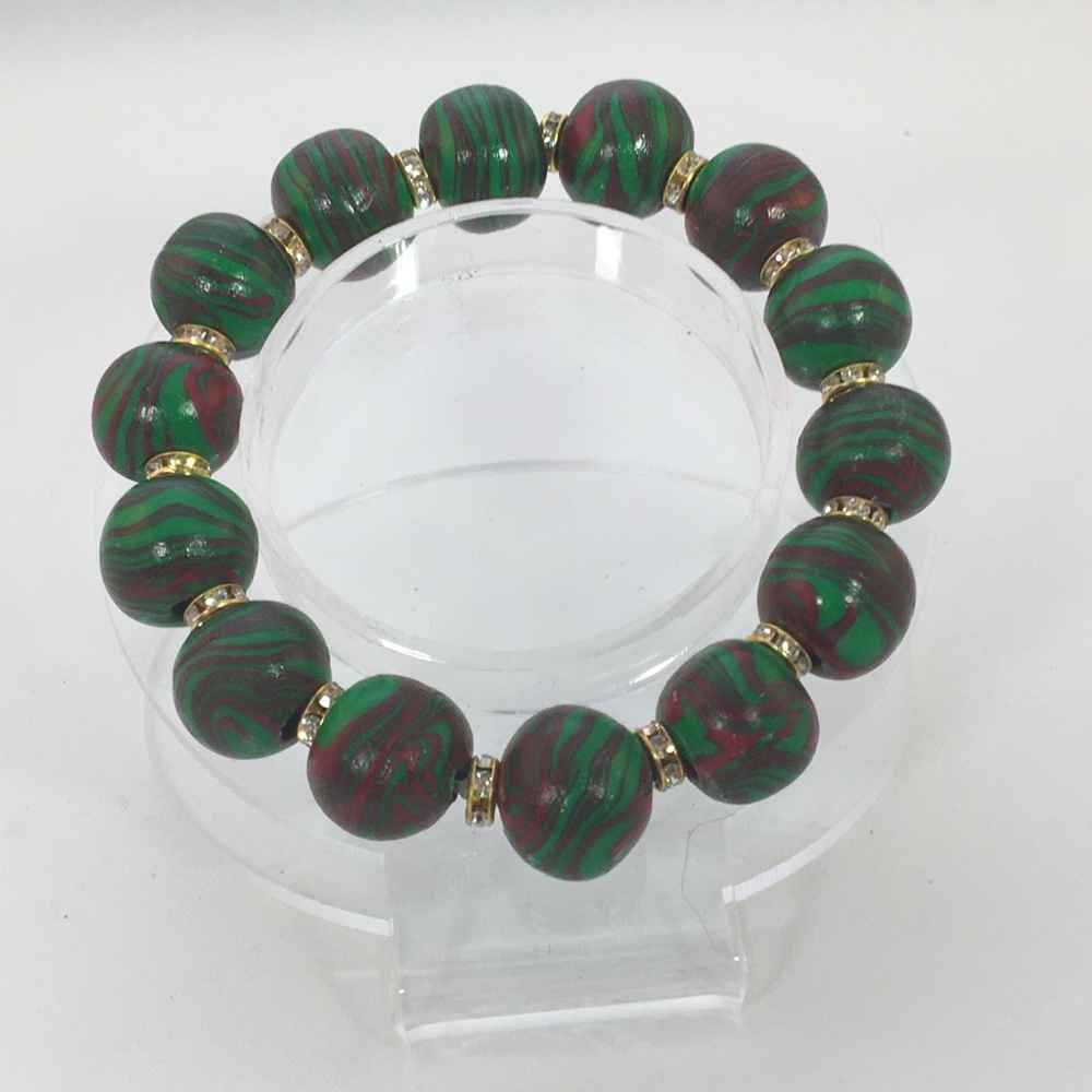 Unique Handmade Polymer Clay Bracelet & Earrings - Picture 3 of 10